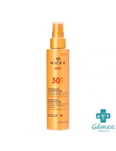 NUXE SUN SPRAY FUNDENTE PARA ROSTRO Y CUERPO ALTA PROTECCION SPF 50 SPRAY 150 ML