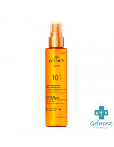 NUXE SUN ACEITE BRONCEADOR PARA ROSTRO Y CUERPO PROTECCION BAJA SPF 10 SPRAY 150 ML