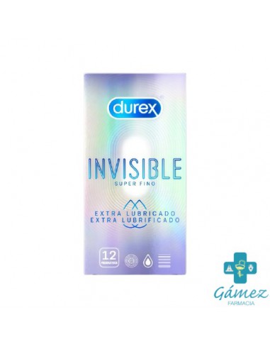 DUREX INVISIBLE SUPER FINO EXTRA LUBRICADO 12 UN