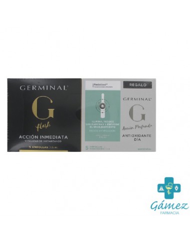 GERMINAL ACCION IMMEDIATA 5 AMPOLLAS + REGALO ACCION PROFUNDA ANTIOXIDANTE DIA 5 AMP.