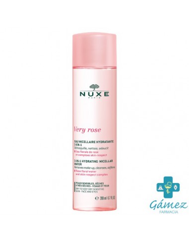 NUXE VERY ROSE AGUA MICELAR HIDRATANTE 3 EN 1 - PIELES SECAS A MUY SECAS FRASCO DOSIFICADOR 200ML