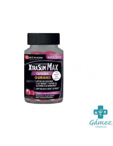 XTRASLIM MAX CAPTADOR GUMMIES 60 CARAMELOS DE GOMA SABOR FRAMBUESA